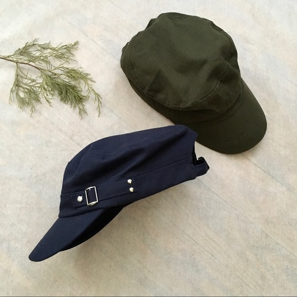 Accessories Lp Flat Top Military Style Cap Adjustable Set Of 2 Navy